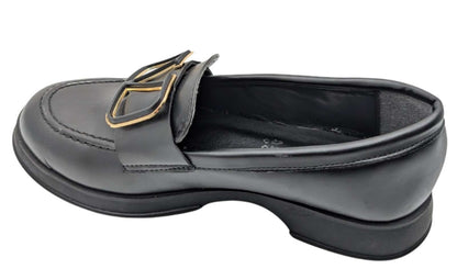 Çiğdem Kundura Eleganza Sole Kadın Suni Deri Loafer - Eleganza Sole - SİYAH