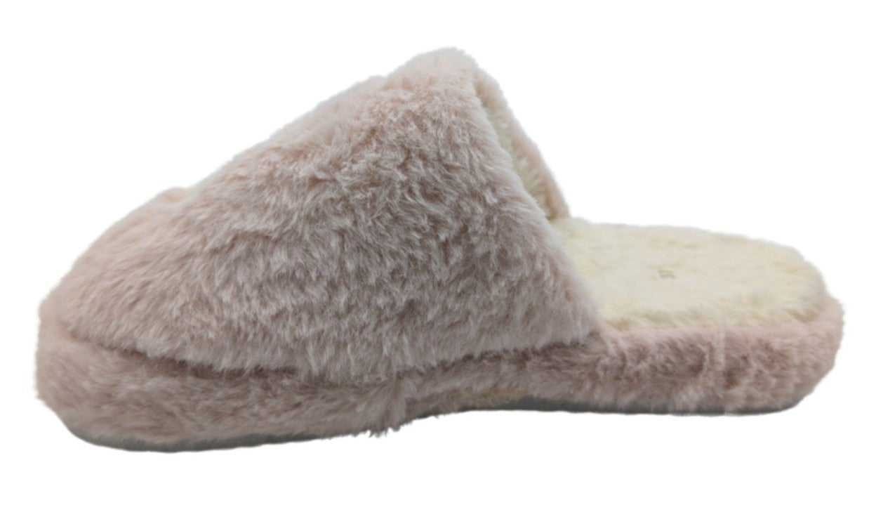 Çiğdem Kundura CloudStep Kadın Peluş Ev Terliği - LİLA-BEYAZ