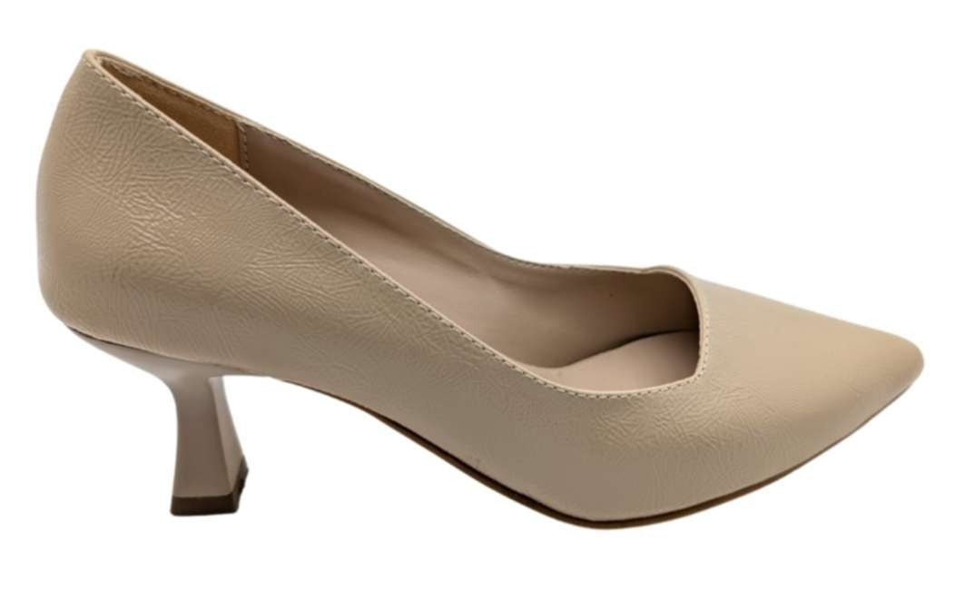 GraceStitch Kadın Suni Deri Stiletto - GraceStitch - KREM