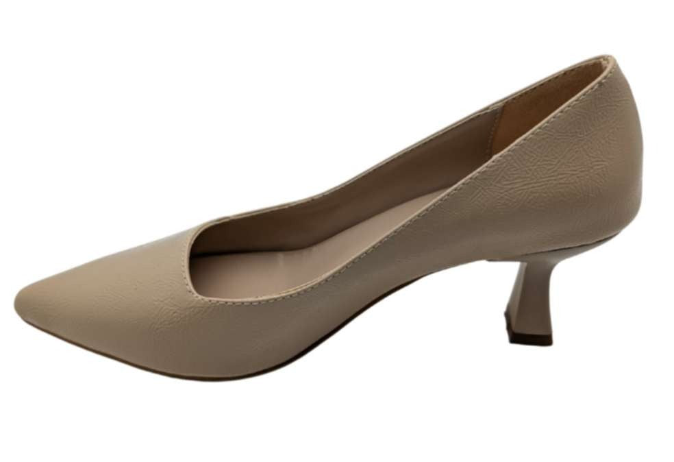 GraceStitch Kadın Suni Deri Stiletto - GraceStitch - KREM