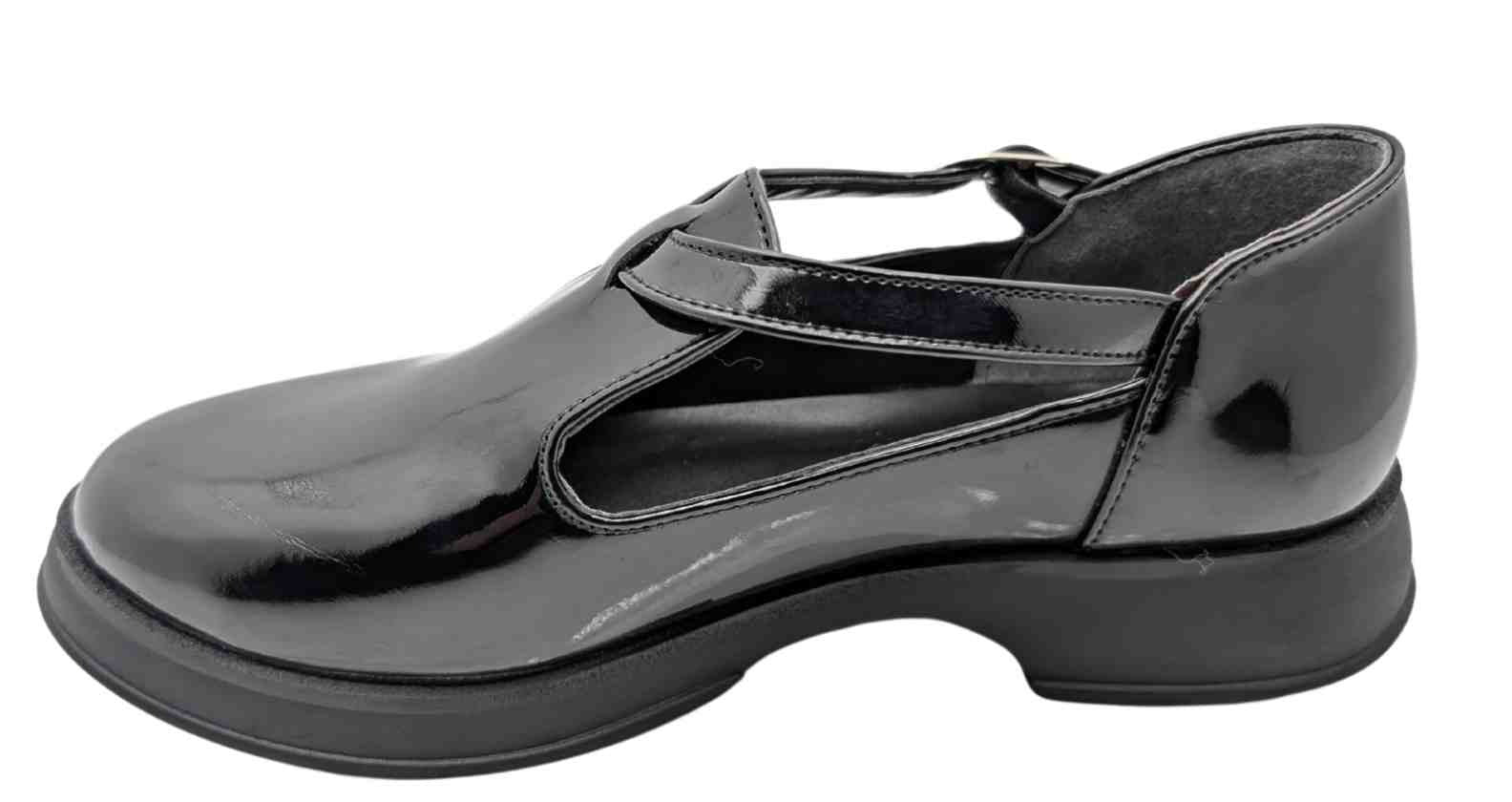 DazzleSole Kadın Suni Rugan Deri Babet - DazzleSole - SİYAH-RUGAN