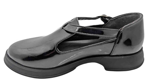 DazzleSole Kadın Suni Rugan Deri Babet - DazzleSole - SİYAH-RUGAN