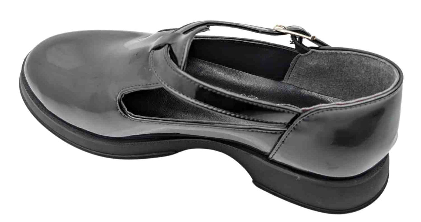 DazzleSole Kadın Suni Rugan Deri Babet - DazzleSole - SİYAH-RUGAN