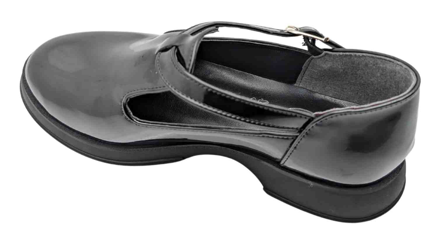 DazzleSole Kadın Suni Rugan Deri Babet - DazzleSole - SİYAH-RUGAN