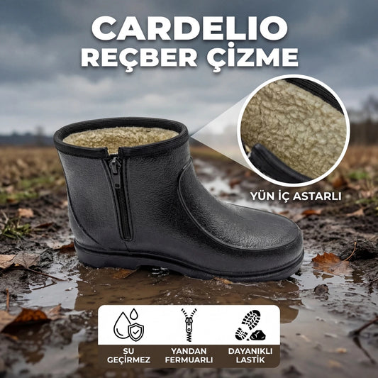 Cardelio Erkek Reçber Çizme (Yün İç Astar) - Cardelio - SİYAH