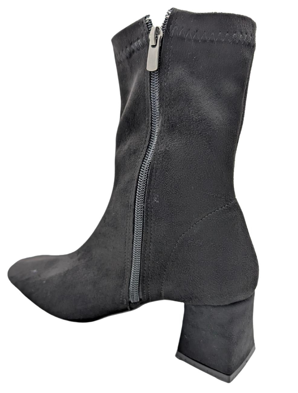 Gelovia Kadın Topuklu Streç Bot - Gelovia - SİYAH-SÜET