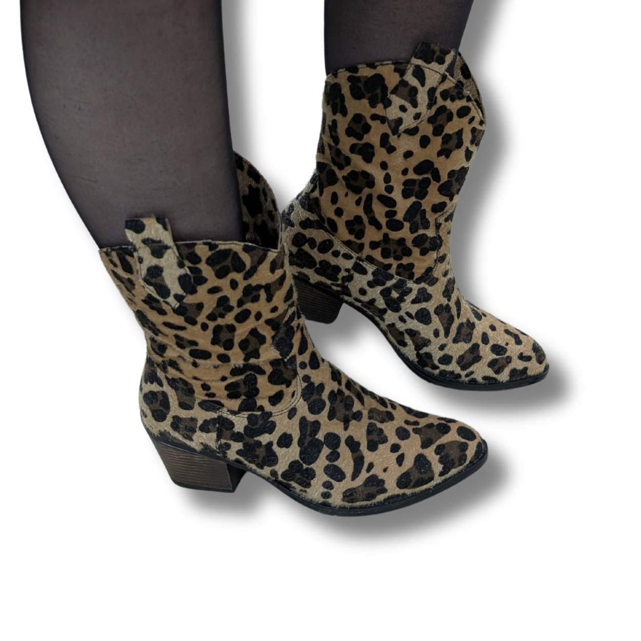Padera Leopar Desenli Kadın Kovboy Botu - Padera - LEOPAR