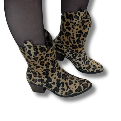 Padera Leopar Desenli Kadın Kovboy Botu - Padera - LEOPAR