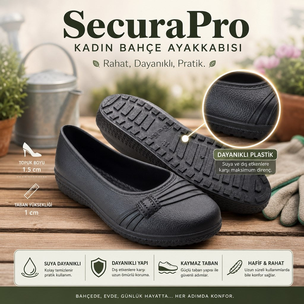 SecuraPro Kadın Bahçe Ayakkabısı - SecuraPro - SİYAH