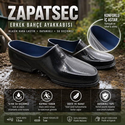 ZapatSec Erkek Bahçe Ayakkabısı (Kara Lastik) - ZapatSec - SİYAH