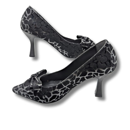 Mancharela Kadın Leopar Desenli Stiletto Ayakkabı - Mancharela - SİYAH-BEYAZ