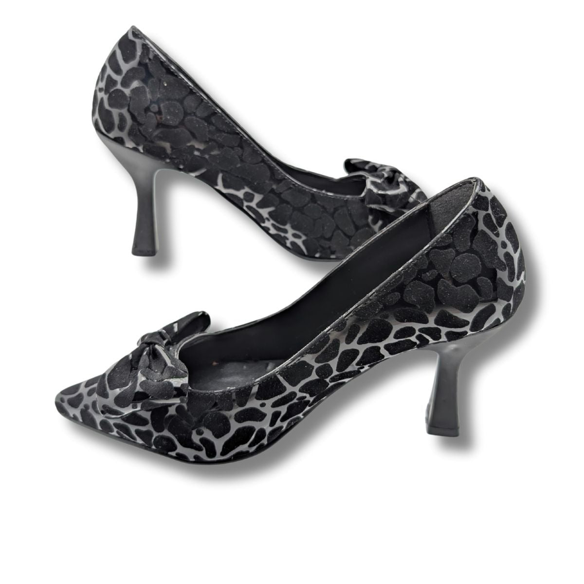 Mancharela Kadın Leopar Desenli Stiletto Ayakkabı - Mancharela - SİYAH-BEYAZ
