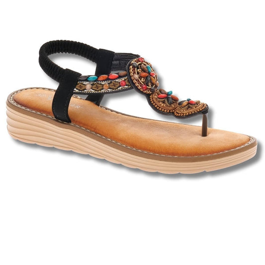 Voyager - 9635 | Kadın Hakiki Deri Sandalet - 9635 - SİYAH