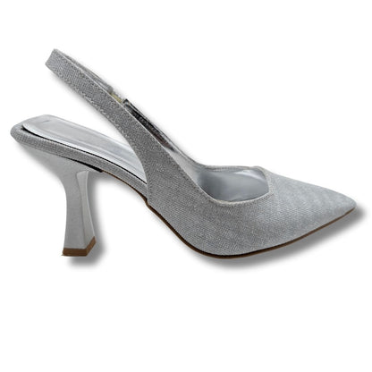 Ysabella | Arkası Açık Abiye Stiletto - Ysabella - GÜMÜŞ