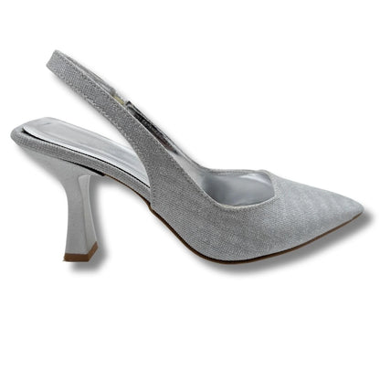 Ysabella | Arkası Açık Abiye Stiletto - Ysabella - GÜMÜŞ