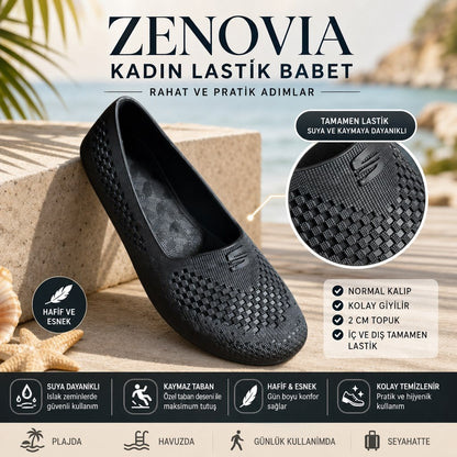 Zenovia | Kadın Lastik Babet - SİYAH