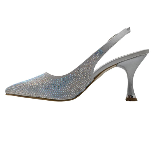 Christine | Taşlı Arkası Açık Stiletto - Christine - GÜMÜŞ