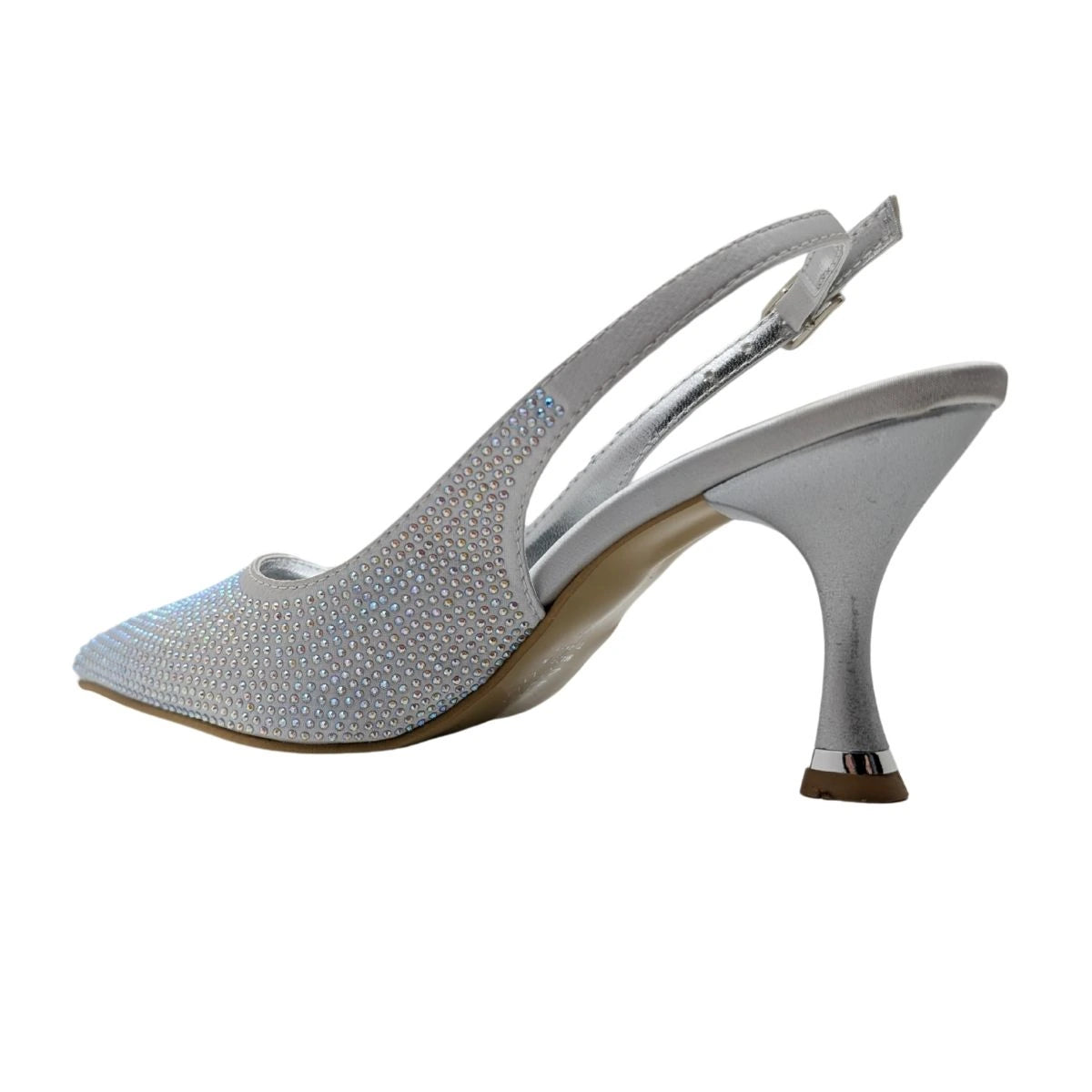 Christine | Taşlı Arkası Açık Stiletto - Christine - GÜMÜŞ