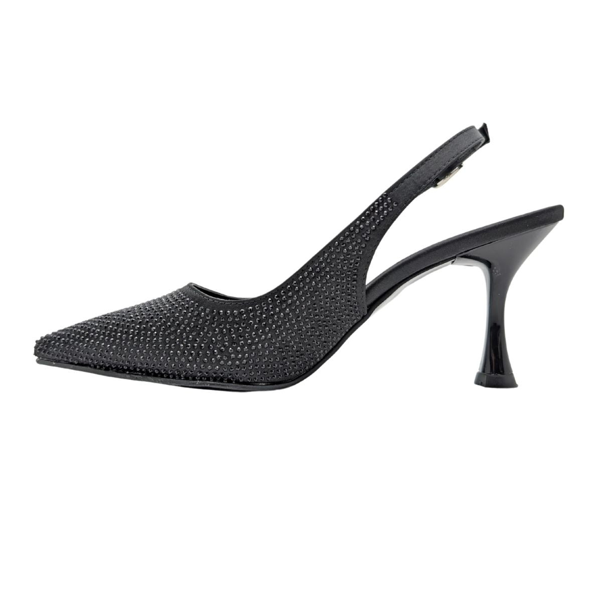 Christine | Taşlı Arkası Açık Stiletto - Christine - SİYAH