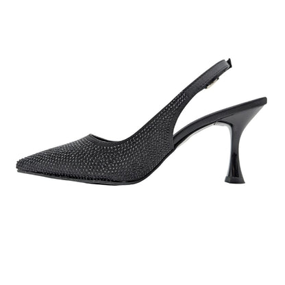 Christine | Taşlı Arkası Açık Stiletto - Christine - SİYAH