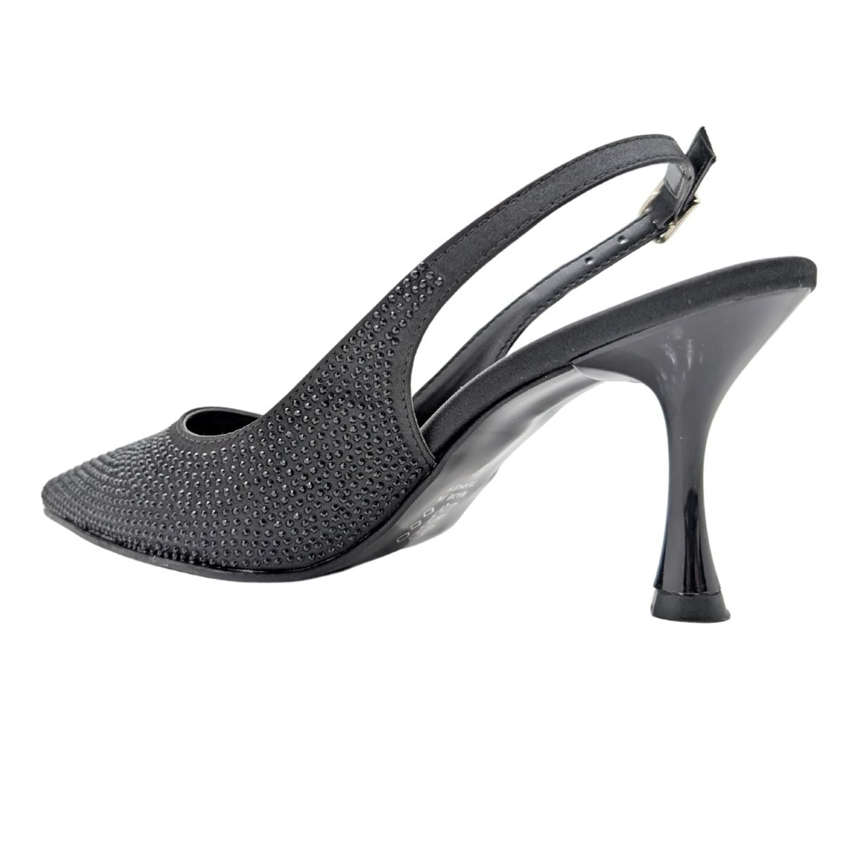 Christine | Taşlı Arkası Açık Stiletto - Christine - SİYAH