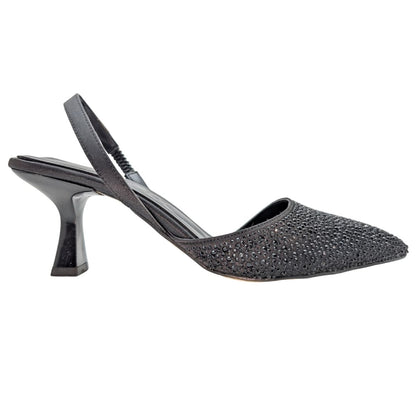 Brunhilde | Abiye Taşlı Topuklu Arkası Açık Stiletto - Brunhilde - SİYAH