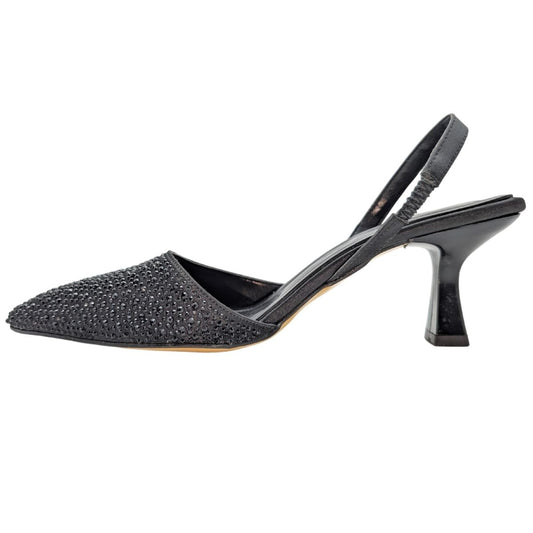 Brunhilde | Abiye Taşlı Topuklu Arkası Açık Stiletto - Brunhilde - SİYAH