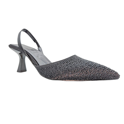 Brunhilde | Abiye Taşlı Topuklu Arkası Açık Stiletto - Brunhilde - SİYAH