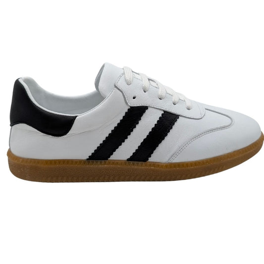 Glisten | Kadın Hakiki Deri Ortopedik Sneaker - BEYAZ-SİYAH