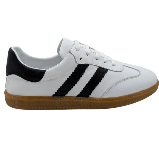 Glisten | Kadın Hakiki Deri Ortopedik Sneaker - BEYAZ-SİYAH