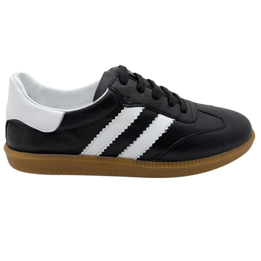Glisten | Kadın Hakiki Deri Ortopedik Sneaker - SİYAH-BEYAZ