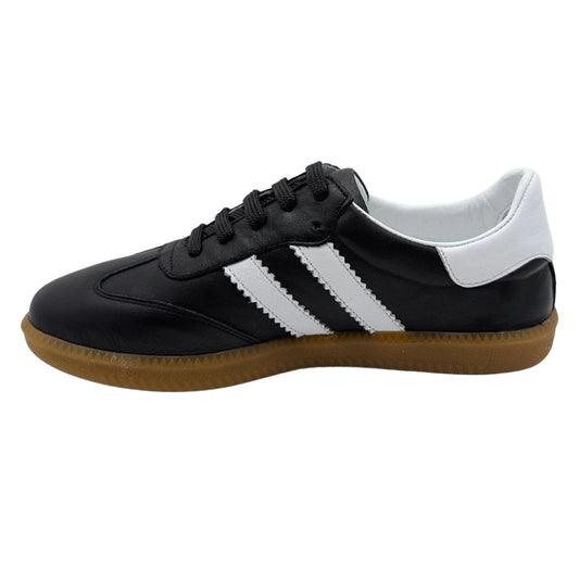 Glisten | Kadın Hakiki Deri Ortopedik Sneaker - SİYAH-BEYAZ