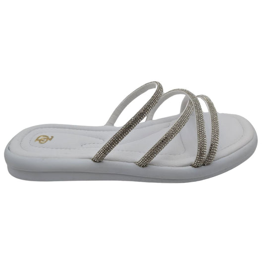 Velourae - Kadın Taşlı Terlik - BEYAZ