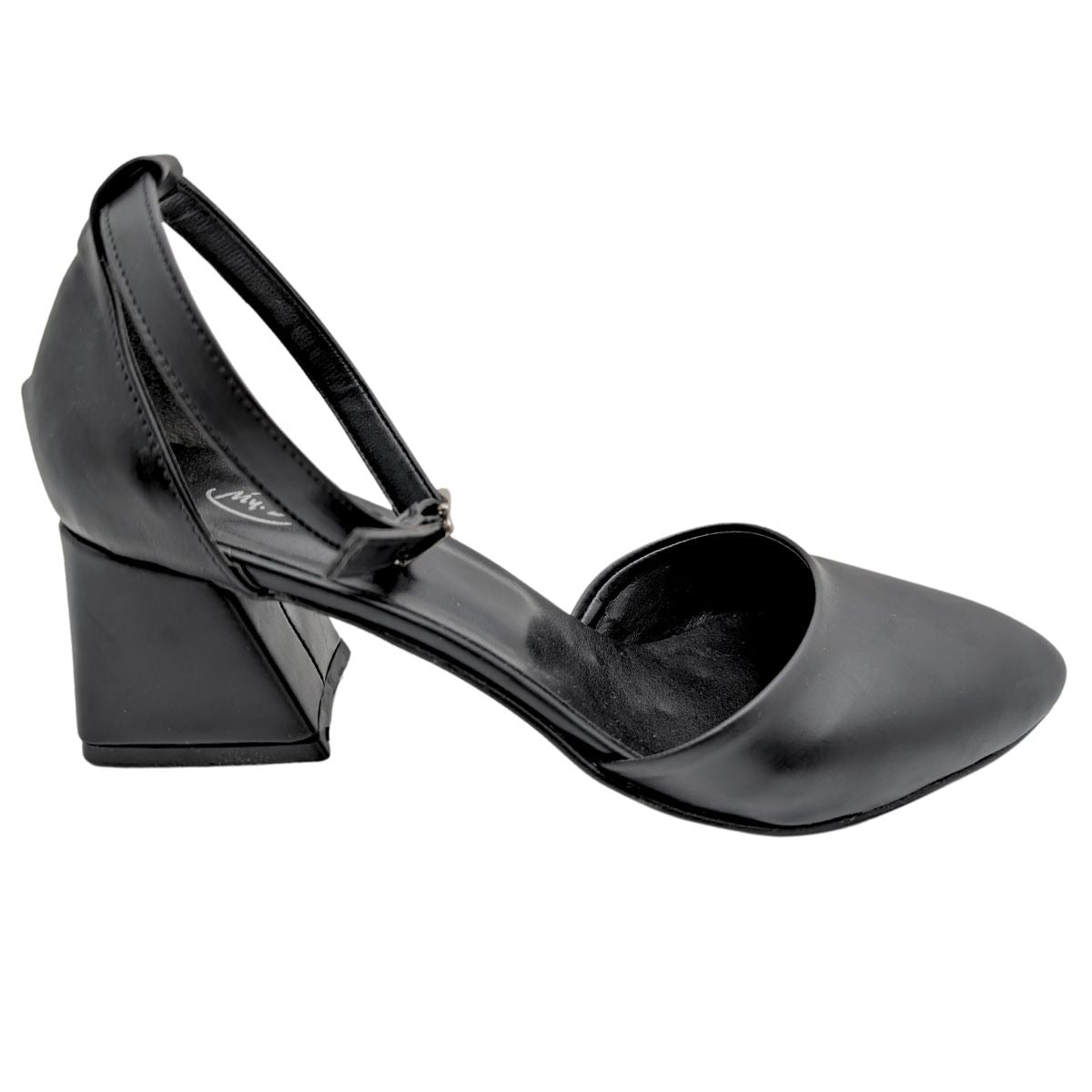 Amorette - Kadın Blok Topuklu Yanları Açık Ayakkabı - SİYAH