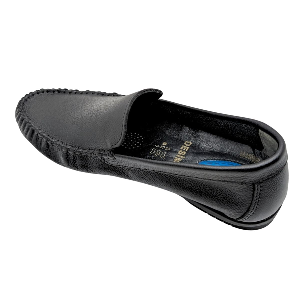 Desimen - 104 | Erkek Hakiki Deri Topuk Jelli Rok Ayakkabı - SİYAH