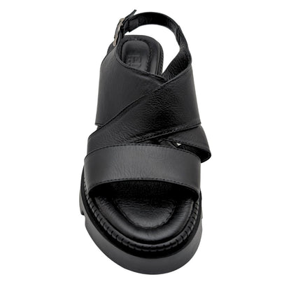 Leggero - Kadın Dolgu Topuklu Sandalet - SİYAH