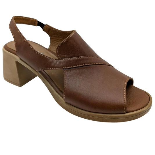 Cristallo - Kadın Topuklu Sandalet - TABA