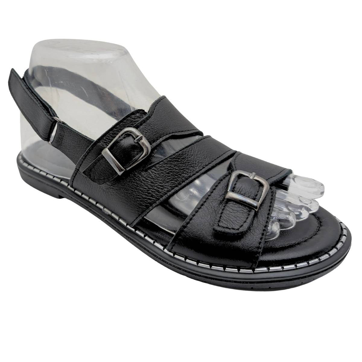 Hylos | Kadın Hakiki Deri Sandalet - SİYAH