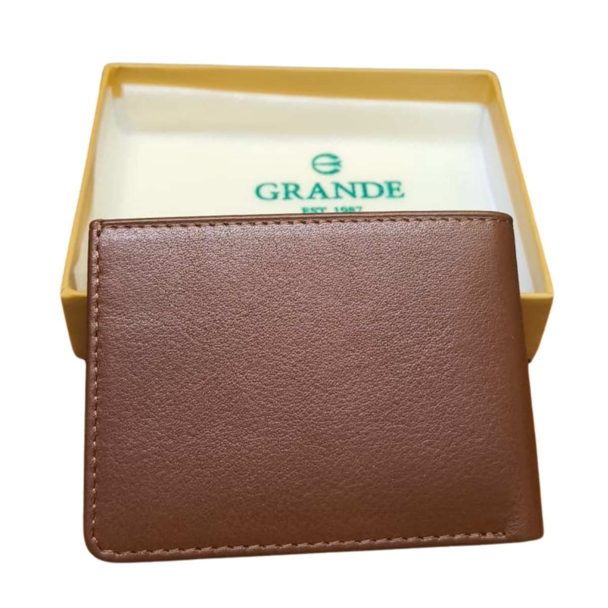 GRANDE - 1410 | Hakiki Deri Erkek Cüzdanı - TABA