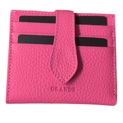 GRANDE - 800 | Hakiki Deri Unisex Cüzdan & Kartlık - FUŞYA