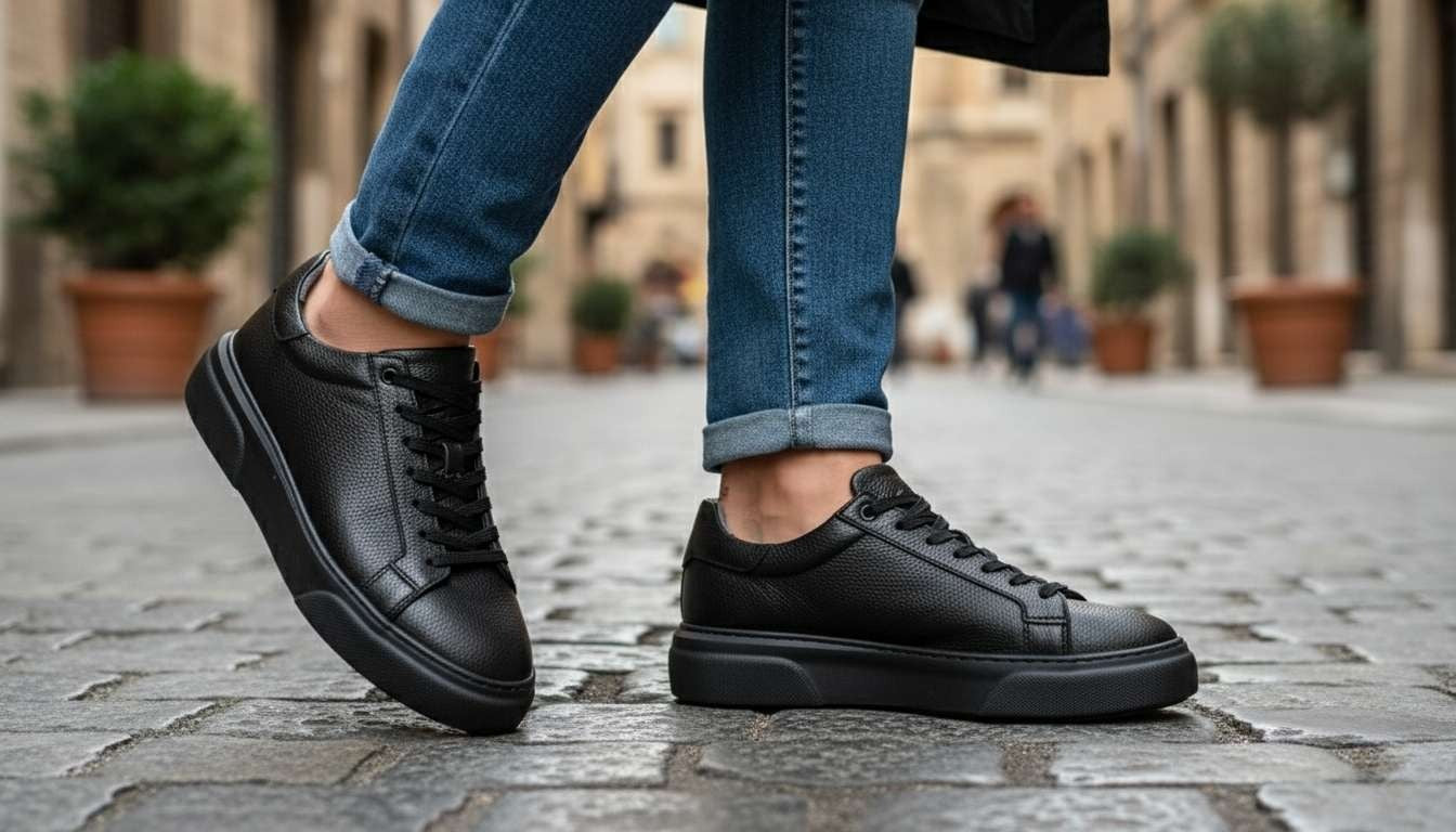 Kaelith | Erkek Hakiki Deri Casual Ayakkabı - ÇİĞDEM KUNDURA - Kaelith - SİYAH