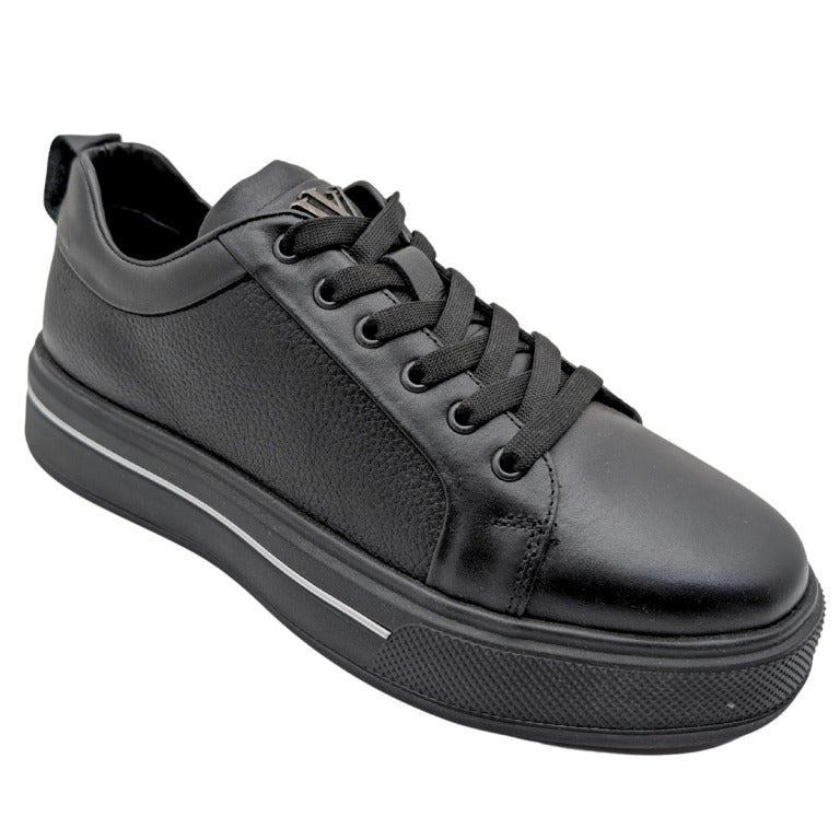 Voyager - M054 | Erkek Ortopedik Hakiki Deri Casual Ayakkabı - VOYAGER - M054 - SİYAH
