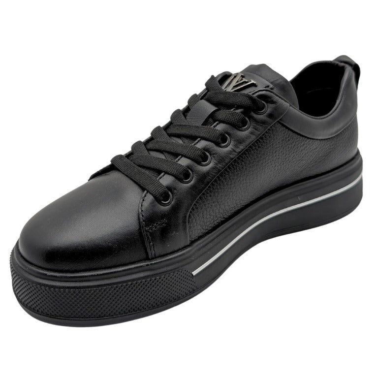 Voyager - M054 | Erkek Ortopedik Hakiki Deri Casual Ayakkabı - VOYAGER - M054 - SİYAH