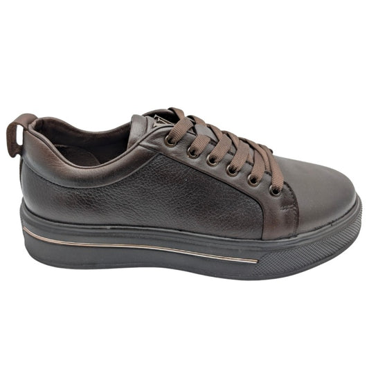 Voyager - M054 | Erkek Ortopedik Hakiki Deri Casual Ayakkabı - KAHVERENGİ