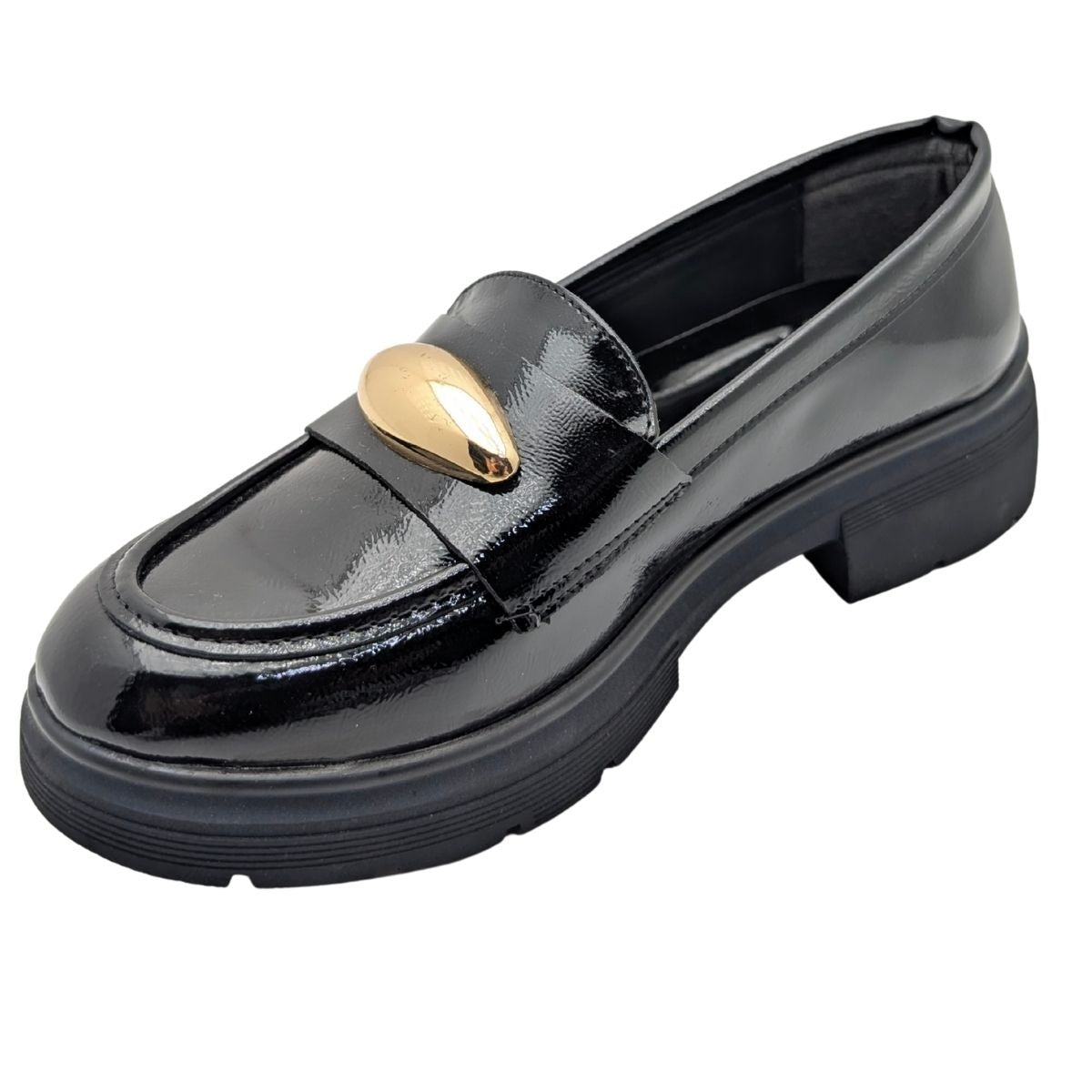 Seraphiel | Kadın Hakiki Deri Topuklu Loafer - ÇİĞDEM KUNDURA - Seraphiel - SİYAH-RUGAN