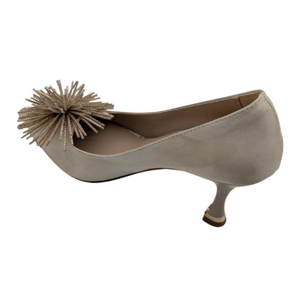 Zorva | Taş İşlemeli Stiletto Ayakkabı - ÇİĞDEM KUNDURA - Zorva - BEJ