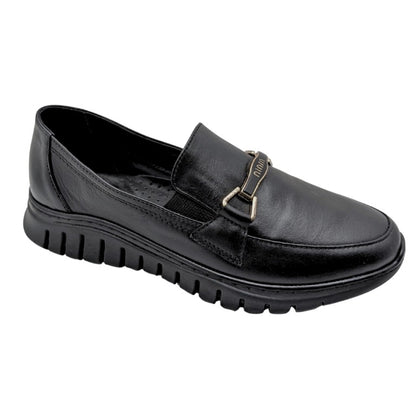 Arya - 343 | Kadın Ortopedik Hakiki Deri Ayakkabı - SİYAH