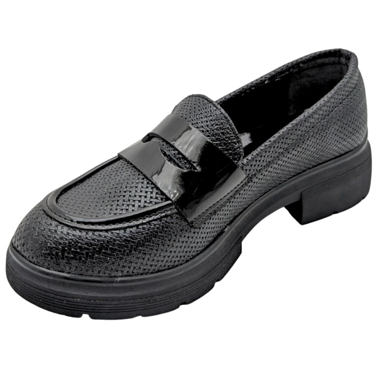 Lgoth | Kadın Topuklu Loafer Ayakkabı - SİYAH