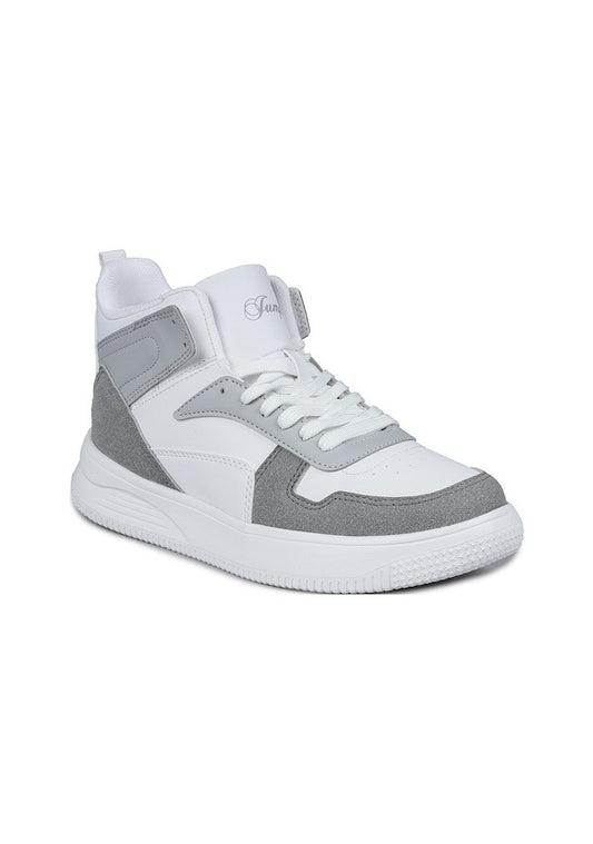 Jump - 29100 | Kadın High-Top Sneaker - BEYAZ-GRİ
