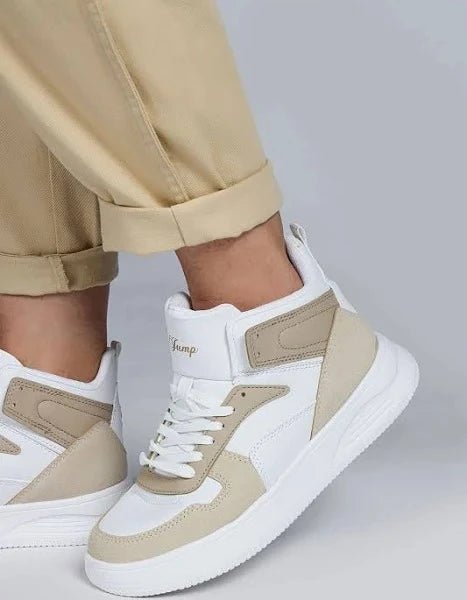 Jump - 29100 | Kadın High-Top Sneaker - BEYAZ-VİZON